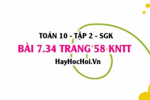 Bài 7.34 trang 58 Toán 10 tập 2 Kết nối tri thức